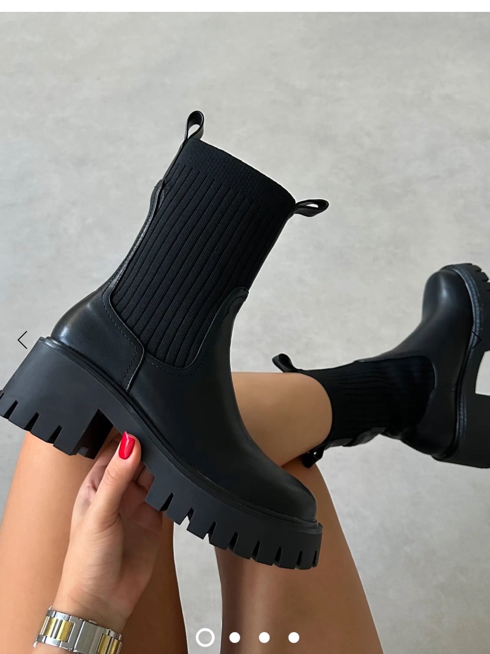 SIMMI London Black Chunky Ankle Boots.